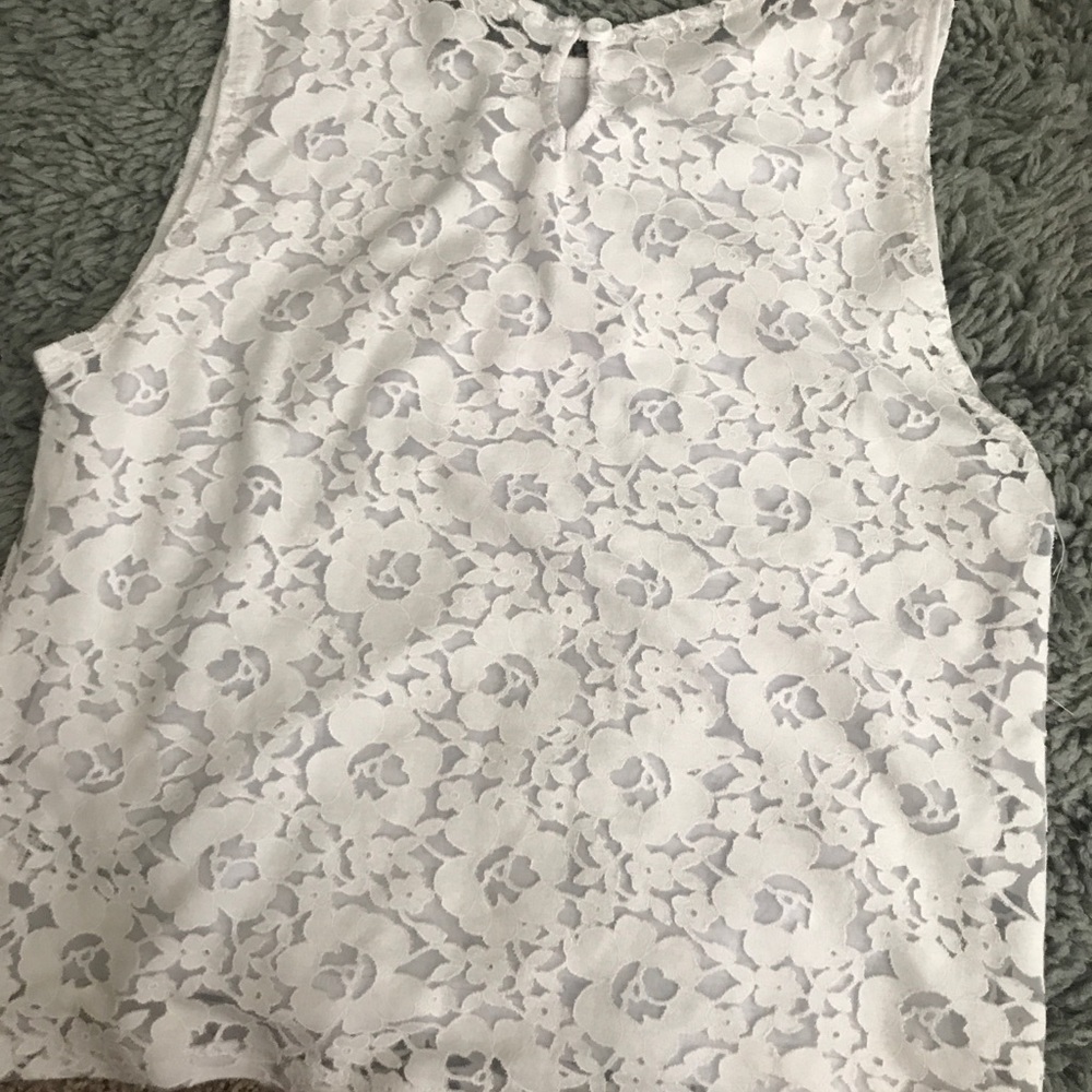 Top shop white lace shirt
